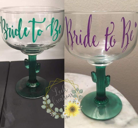 Custom Cactus Margarita Glass