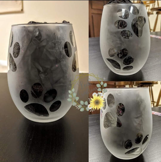 Paw Print Etched Glasses