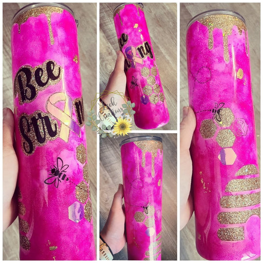 Bee Strong Cancer Tumbler
