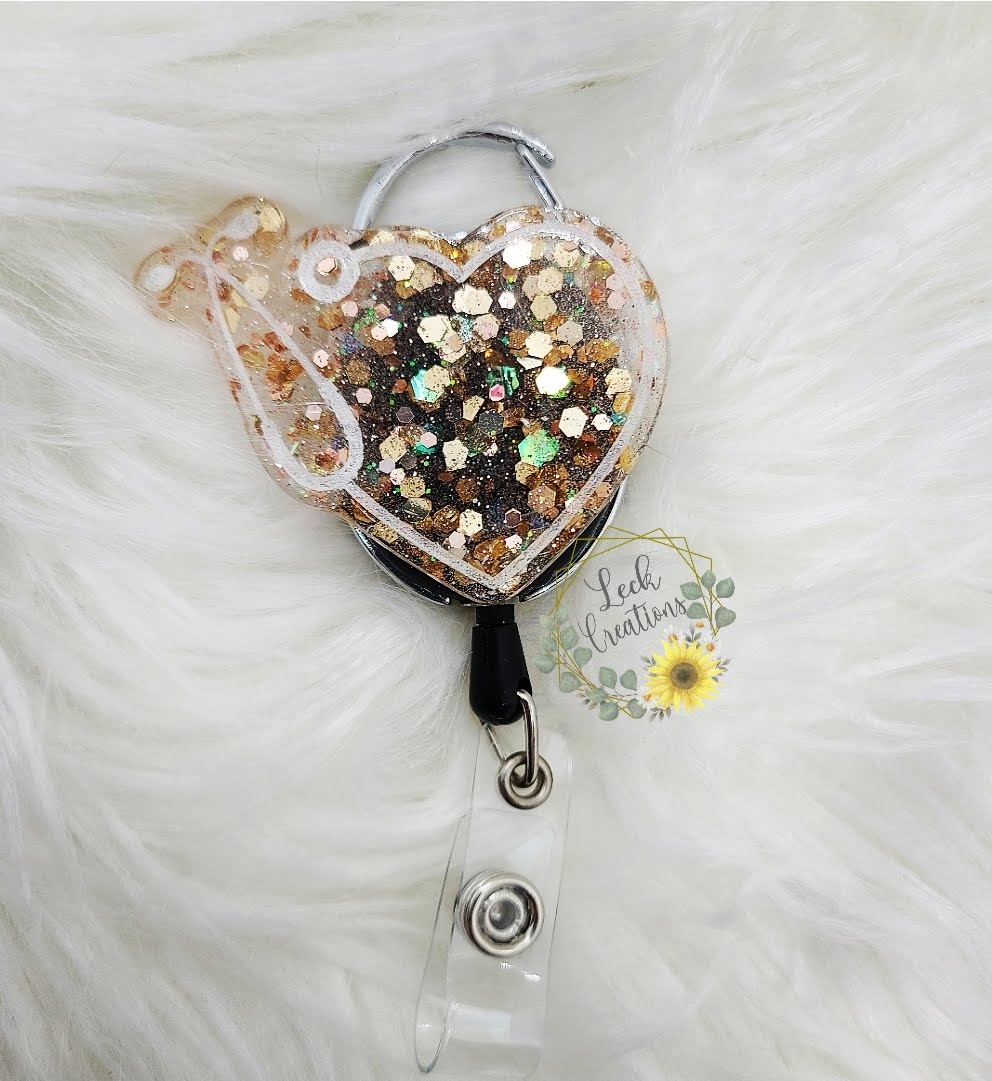 Nurse Heart Stethescope Badge Reel ATTACHMENT ONLY