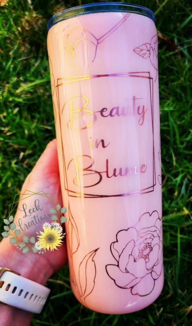 Custom Flower Outline Tumbler