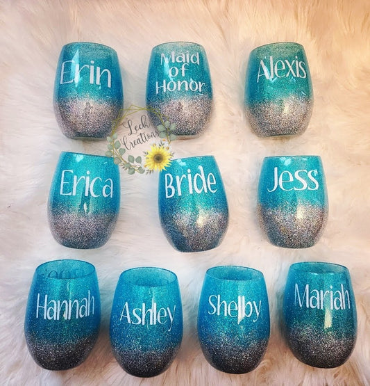 Solid Glitter Wine Glass