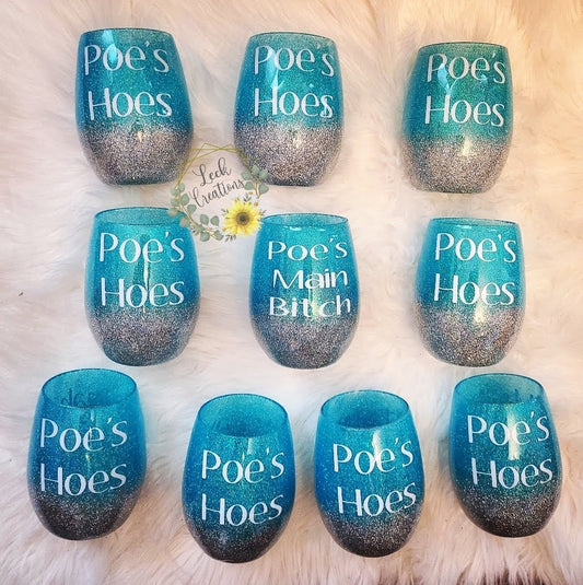 Solid Glitter Wine Glass