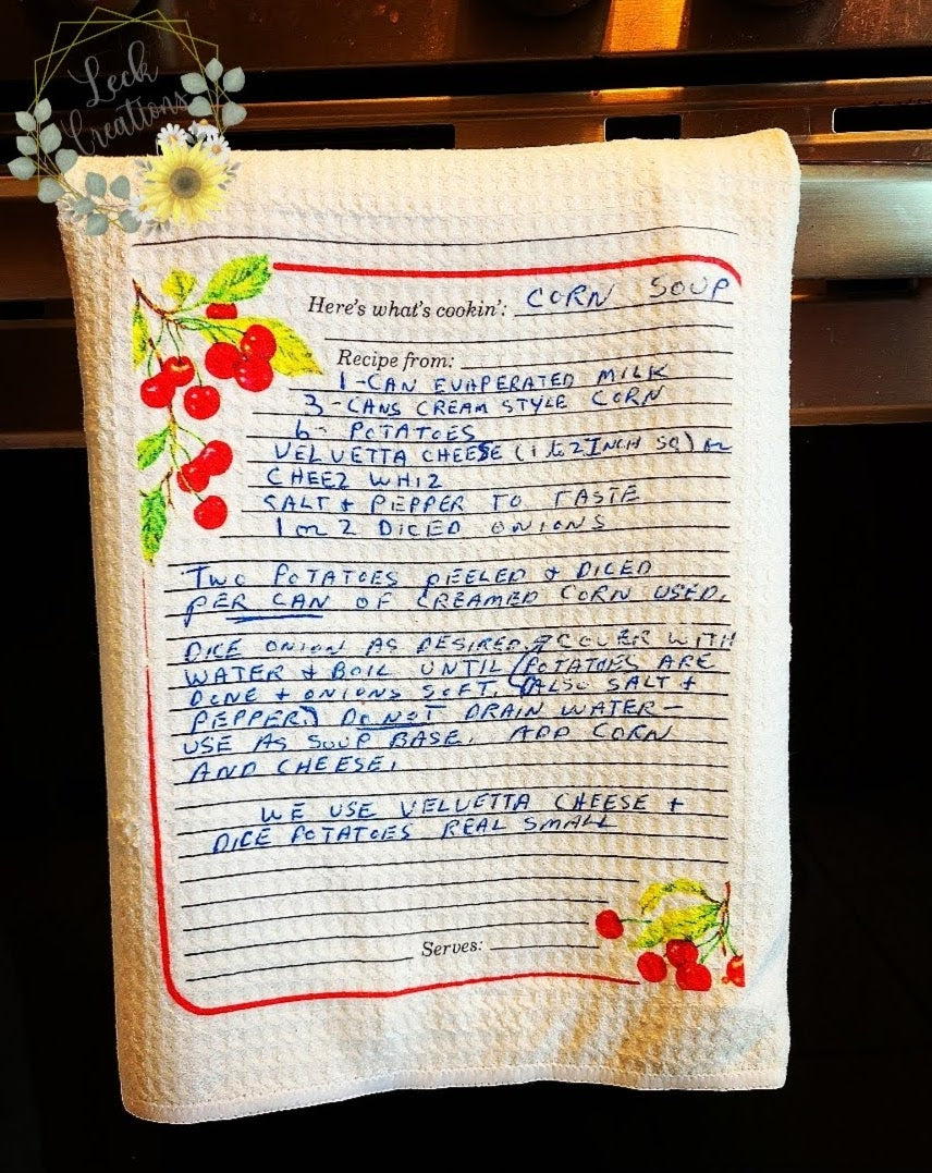 Custom Recipe Kitchen Towels