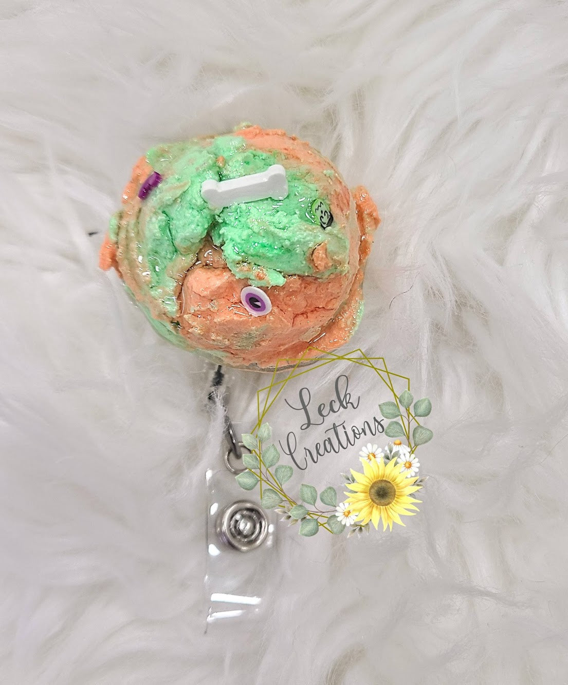 Halloween Ice Cream Scoop Badge Reel ATTACHMENT ONLY