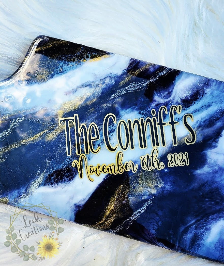 Custom Wedding Marble Long Charcuterie Board (4 options)