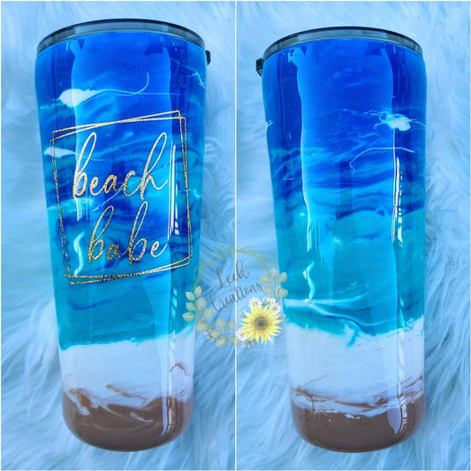 RTS 24oz Slim Beach Babe Wave Tumbler
