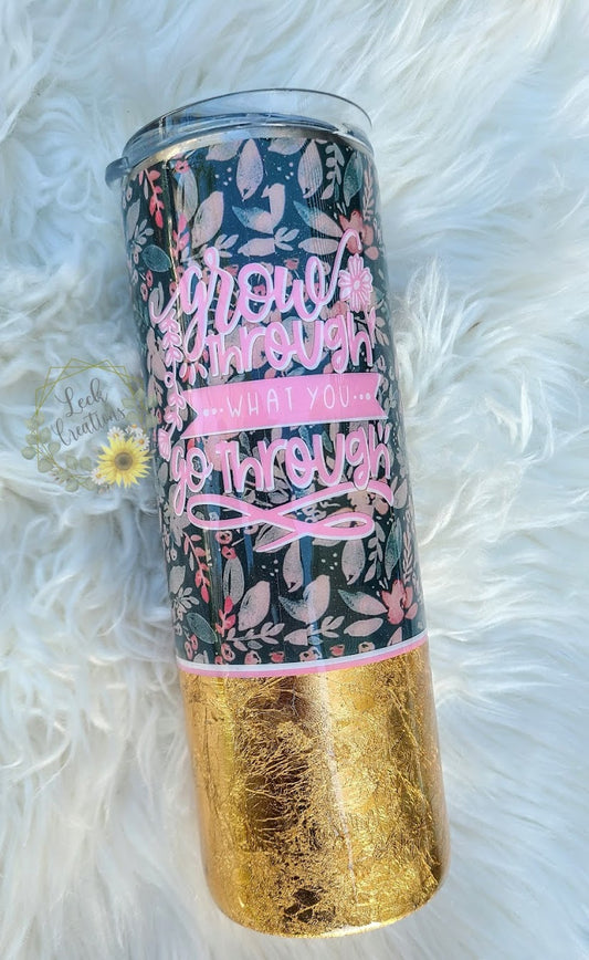 RTS 20oz Skinny Grow Through Floral Tumbler