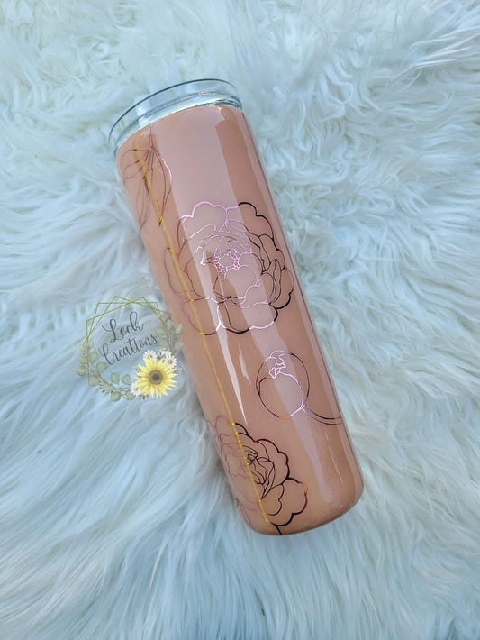 RTS 20oz Skinny Live Life Full Bloom Split Floral Tumbler
