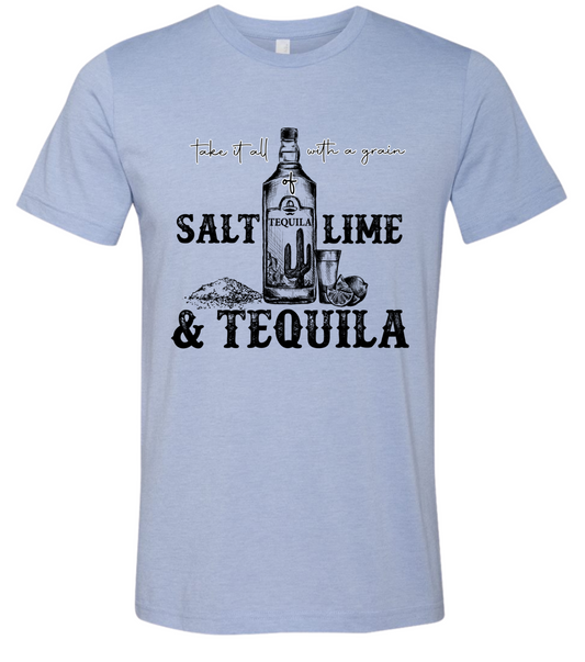 Take With Salt Lime Tequila Unisex 3001 Bella T-Shirt