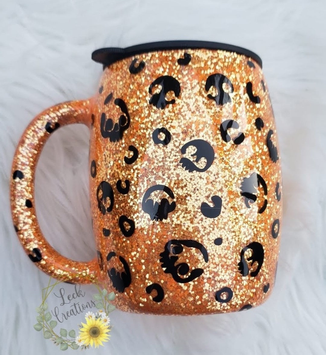 RTS 14oz Mug Skull Leopard Print Tumbler