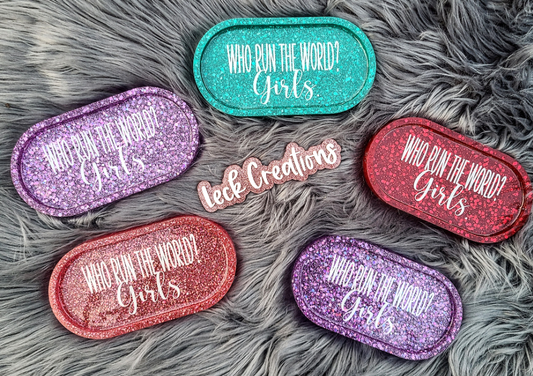 Who Run the World Glitter Resin Jewelry Dish