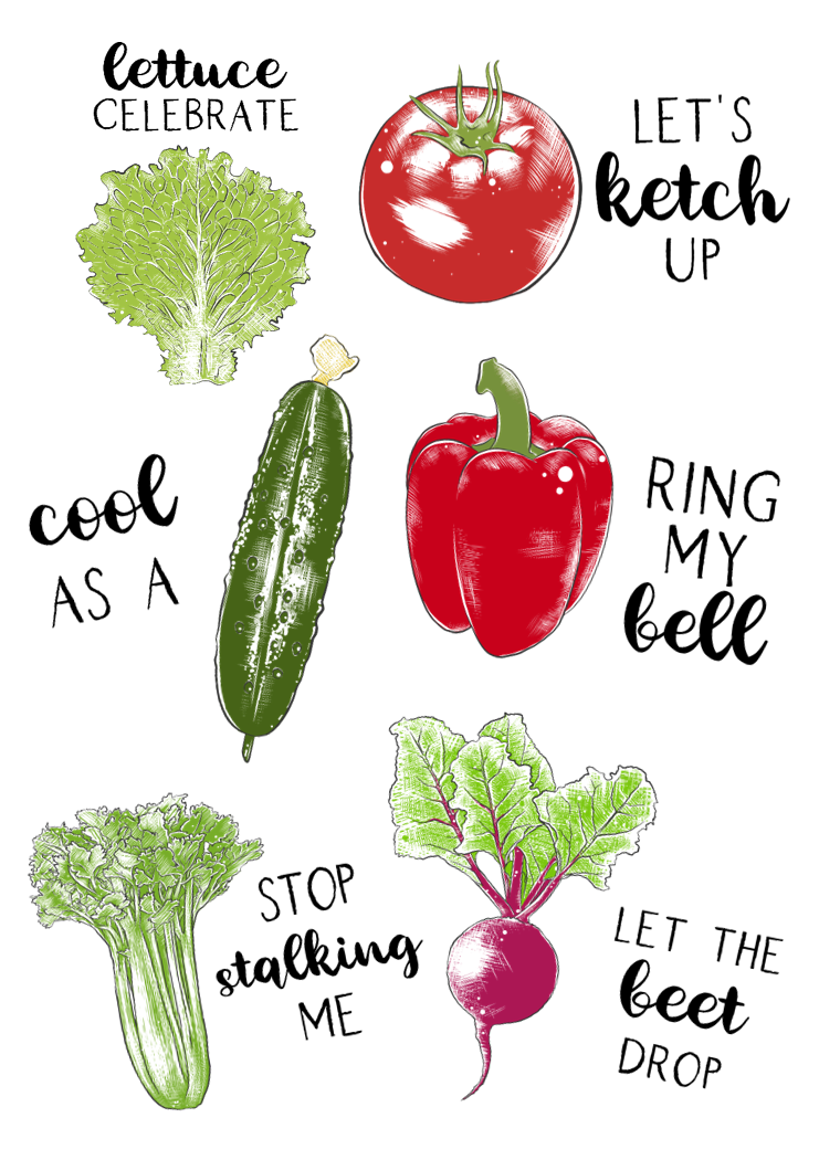 Funny Veggie Kitchen Towels