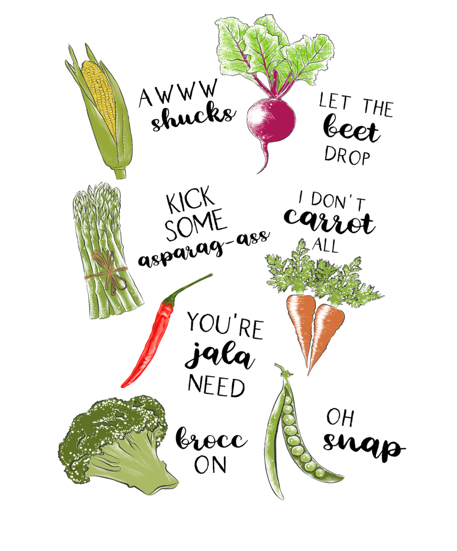 Funny Veggie Kitchen Towels