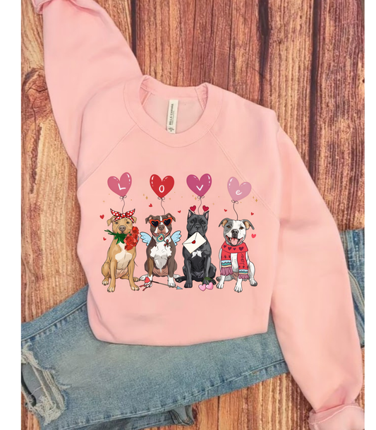 Pittie Love Valentines Bella Crewneck 3901