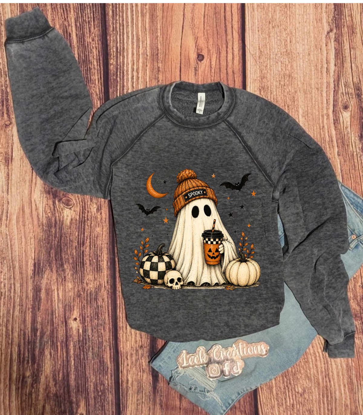 Ghost Spooky Coffee Halloween Bella Crewneck 3901