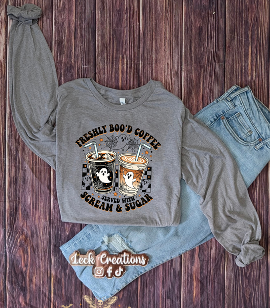 Freshly BOO'd Coffee Halloween Bella Long Sleeve 3501
