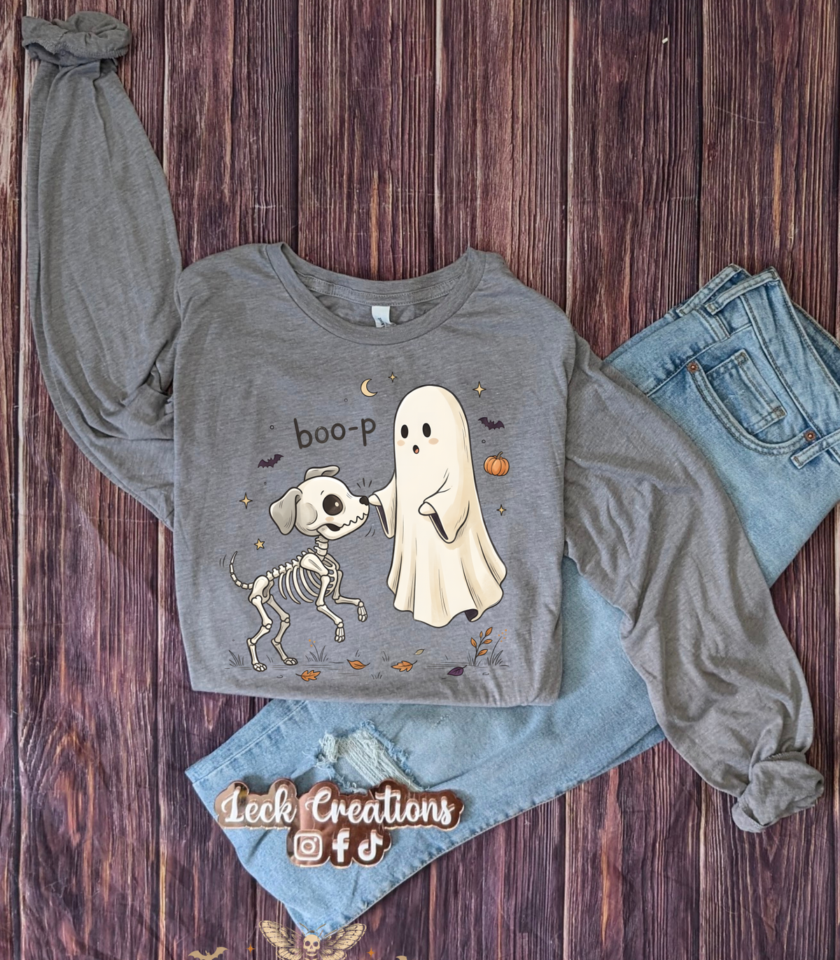 Ghost Dog Boop Halloween Bella Long Sleeve 3501
