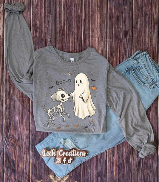 Ghost Dog Boop Halloween Bella Long Sleeve 3501
