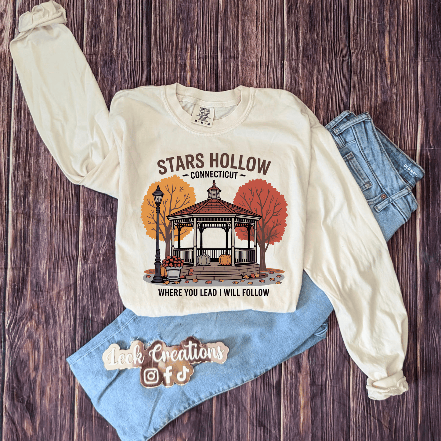 Stars Hollow Fall Comfort Colors Unisex Long Sleeve (no pocket)