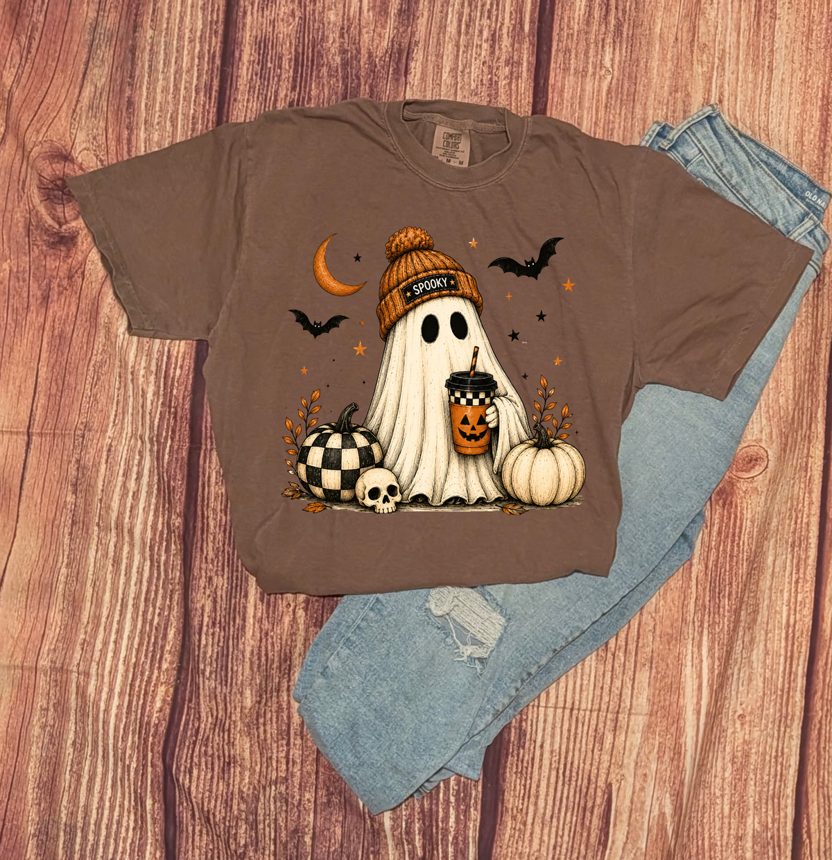 Spooky Ghost Coffee Comfort Colors Unisex T Shirt