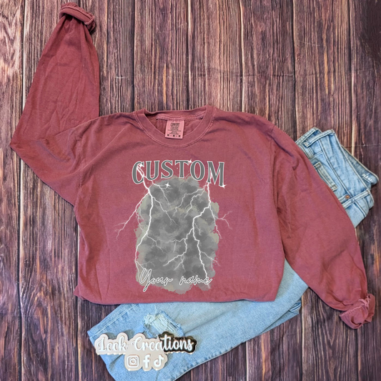 Custom Bootleg Photo Collage Comfort Colors Unisex Long Sleeve (no pocket)