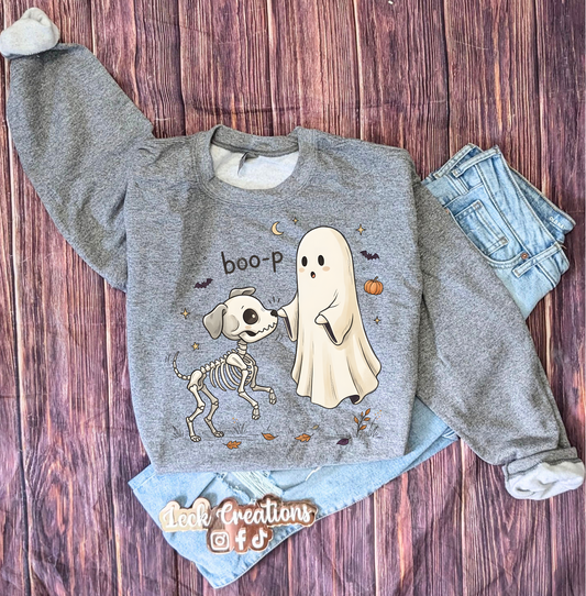 Ghost Dog Boop Halloween Gildan Unisex Crewneck