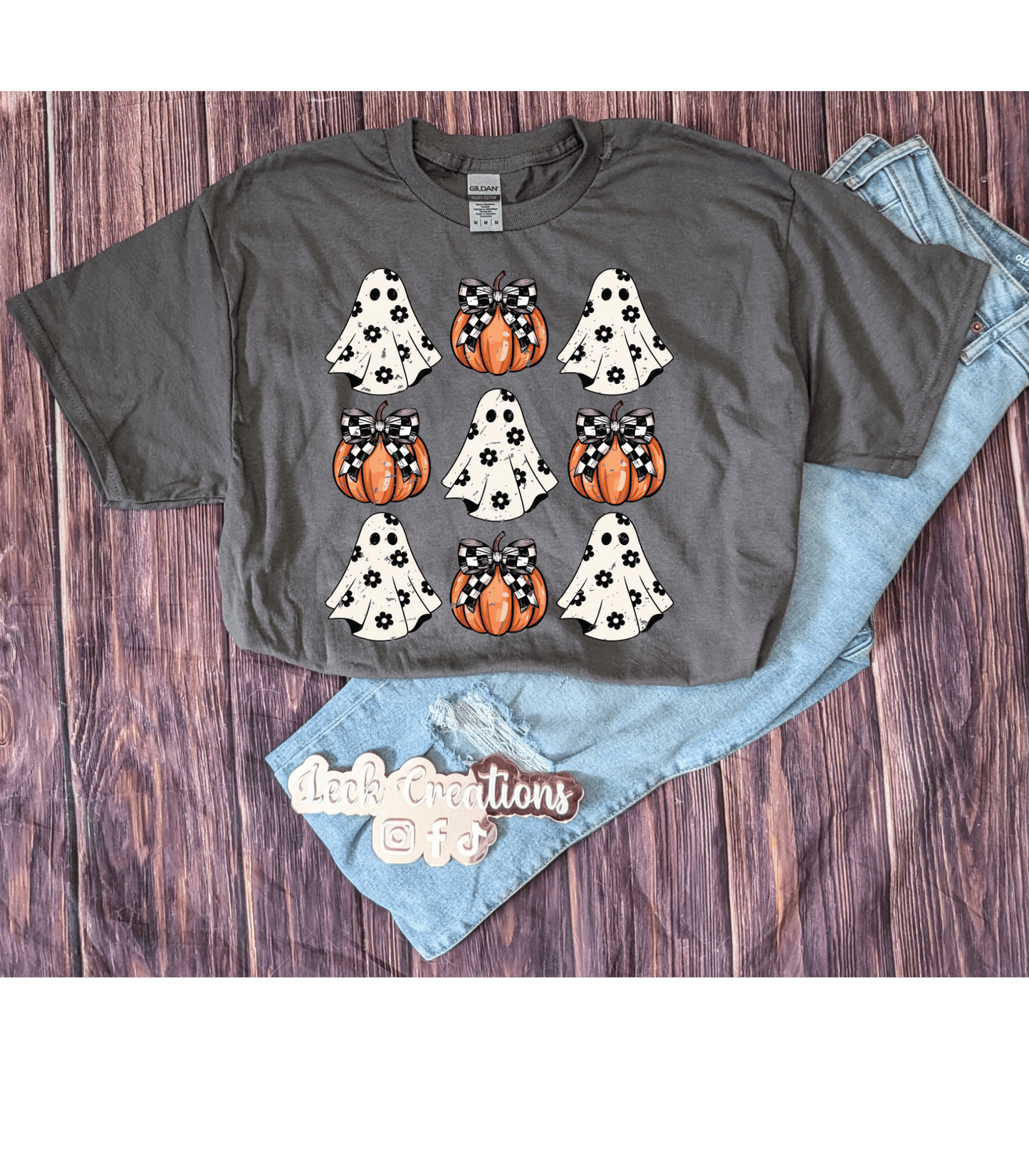 Ghost Pumpkin Halloween Unisex Gildan G500 Cotton T-Shirt