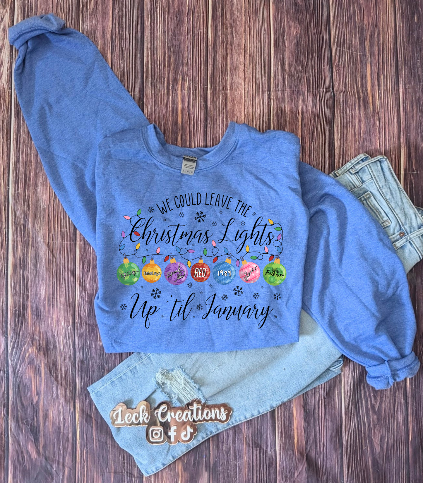 Merry Swiftmas Lights Gildan Unisex Crewneck