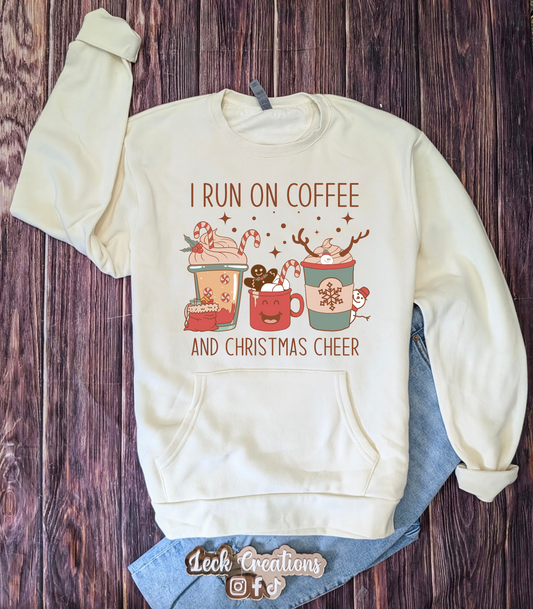 Coffee and Christmas Cheer Next Level Crewneck WITH Pocket