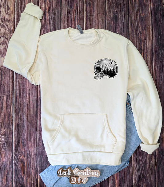 Skull Forest Next Level Crewneck WITH Pocket