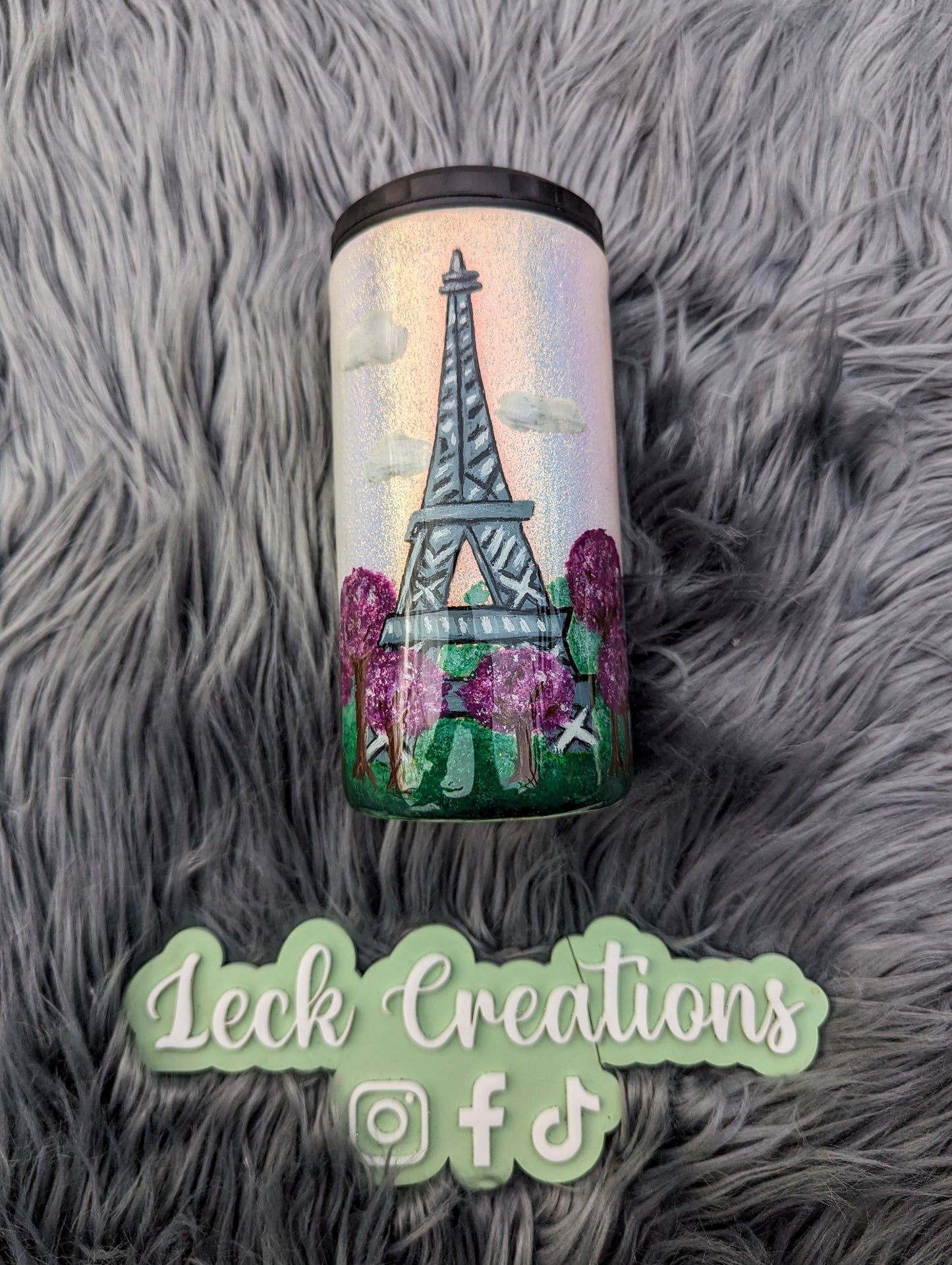 Hand Painted Paris Eiffel Tower Tumbler