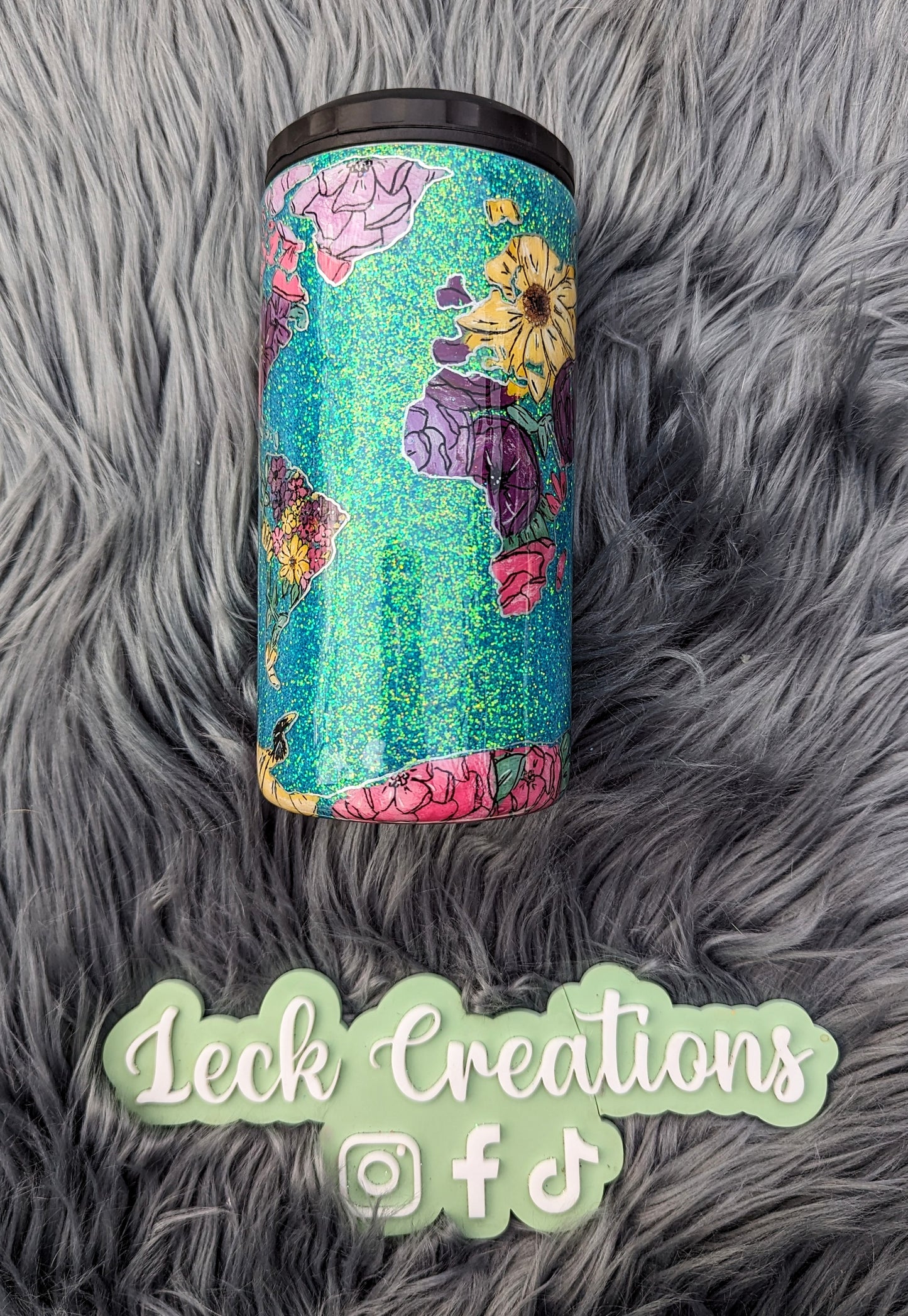 Hand Painted Floral World Travel Tumbler