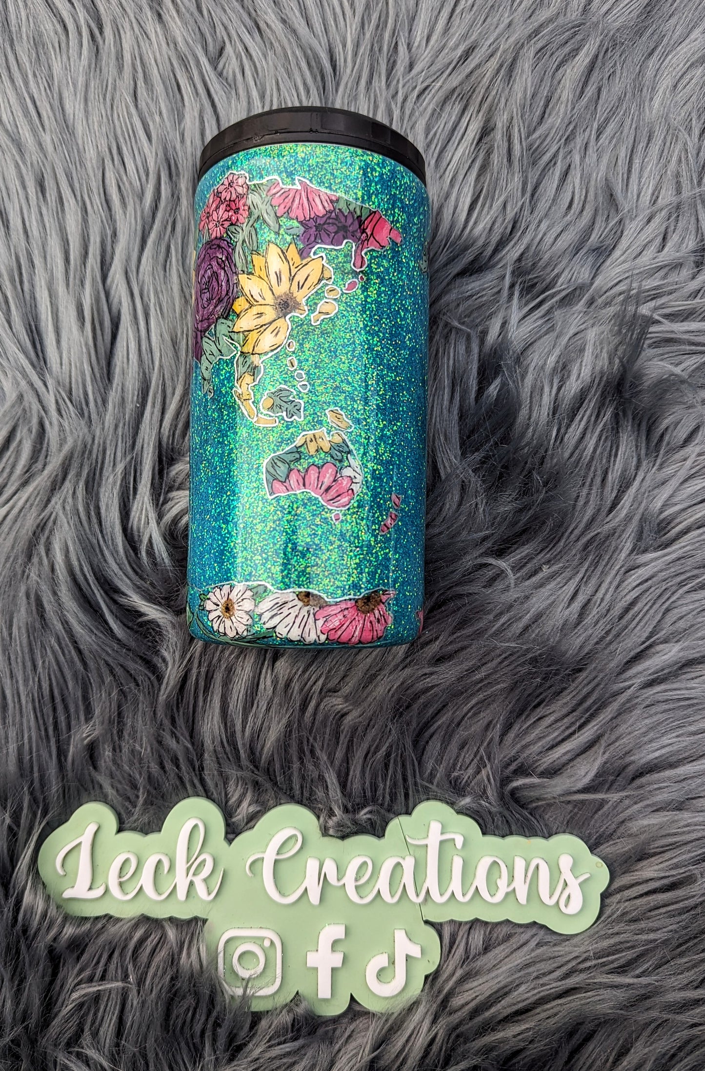 Hand Painted Floral World Travel Tumbler