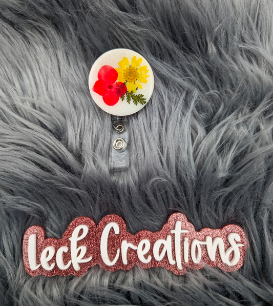 Pressed Flower Badge Reel ATTACHMENT ONLY