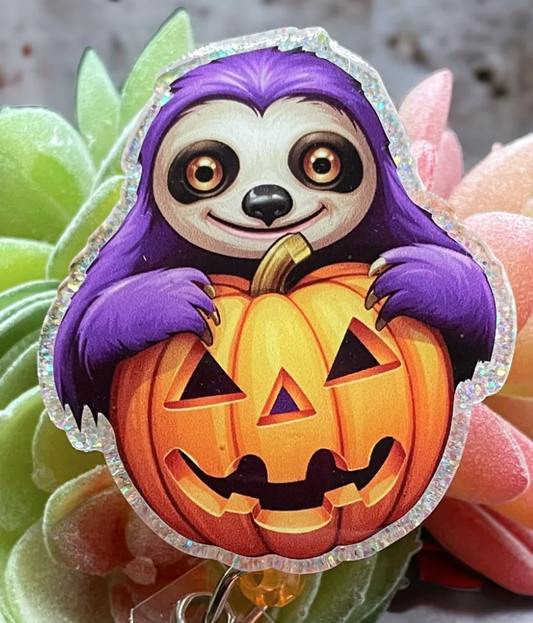 Pumpkin Sloth Badge Reel ATTACHMENT ONLY