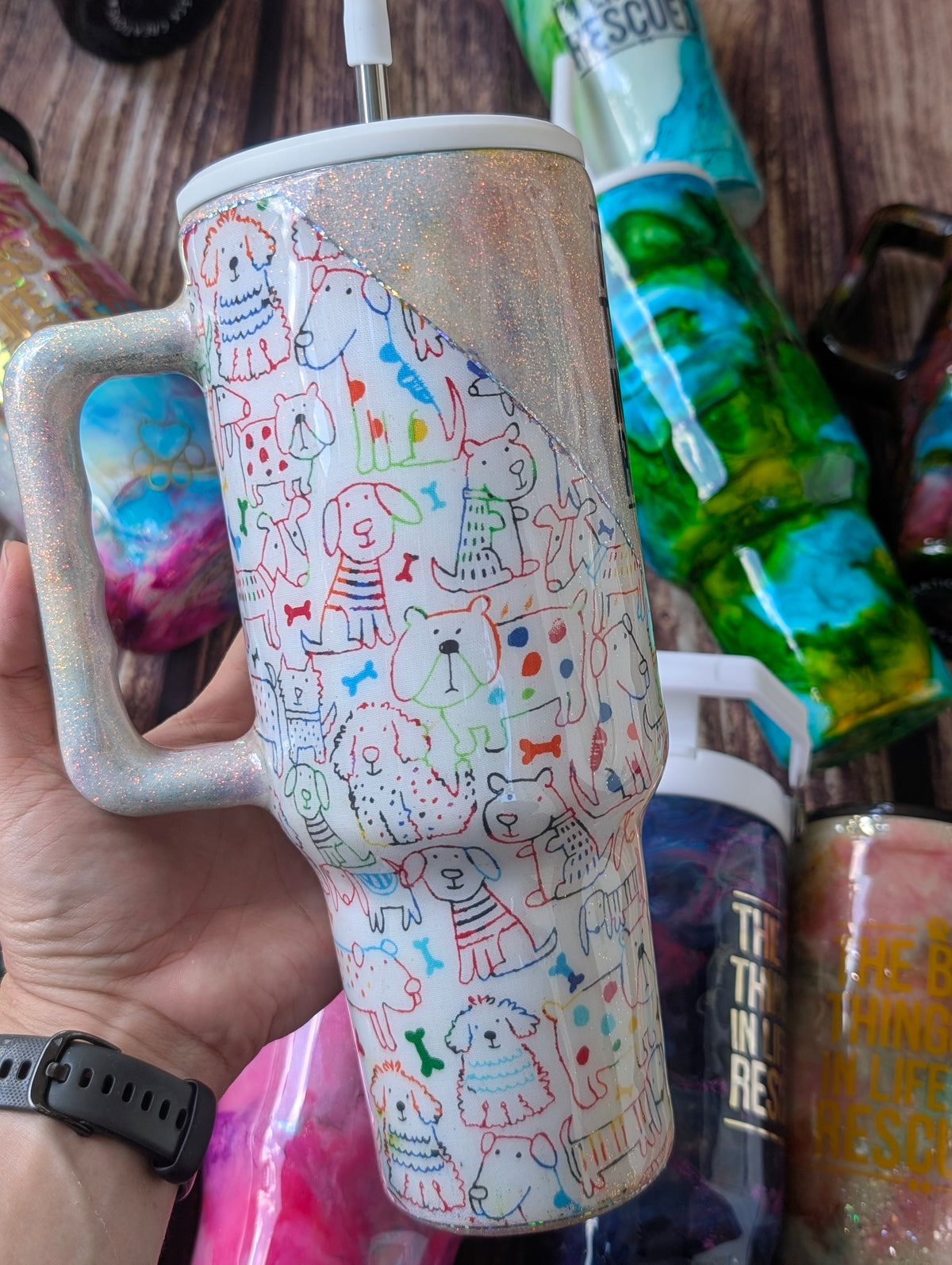 Rainbow Dog V Split Rescue Tumbler