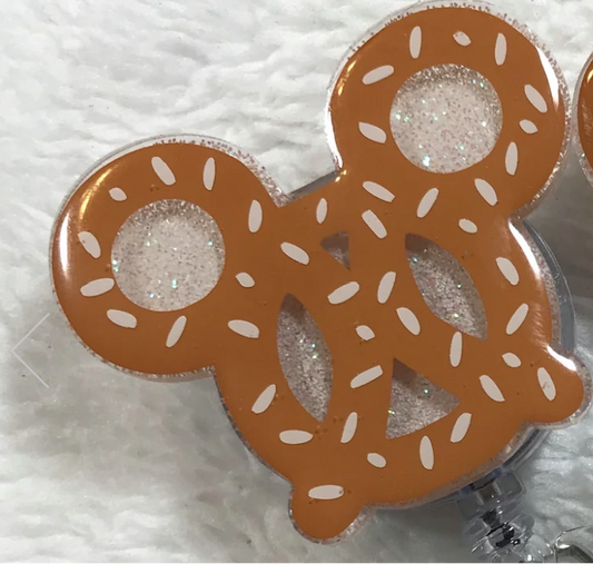 Mouse Pretzel Badge Reel ATTACHMENT ONLY