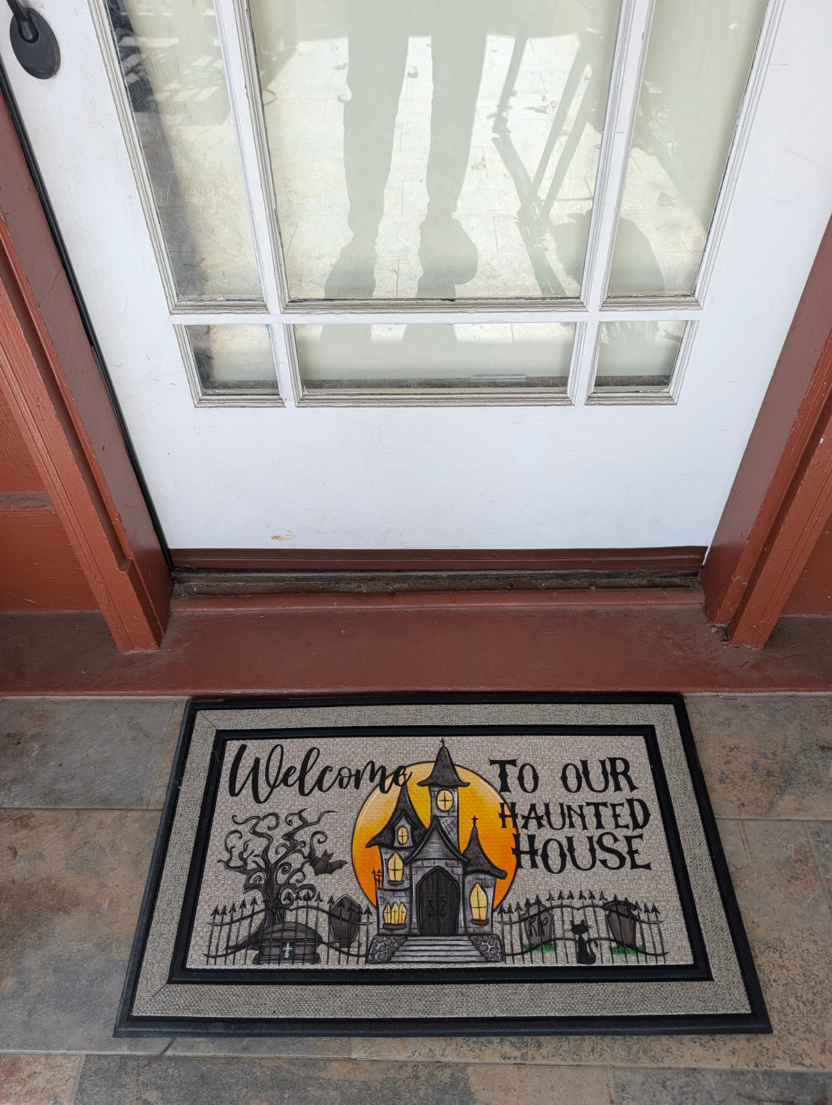 Halloween Haunted House Welcome Doormat