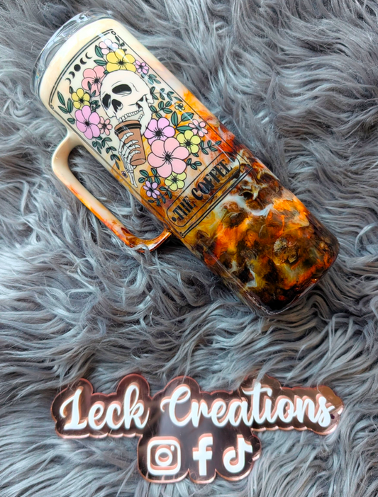 Coffee Swirl Tarot Card Tumbler