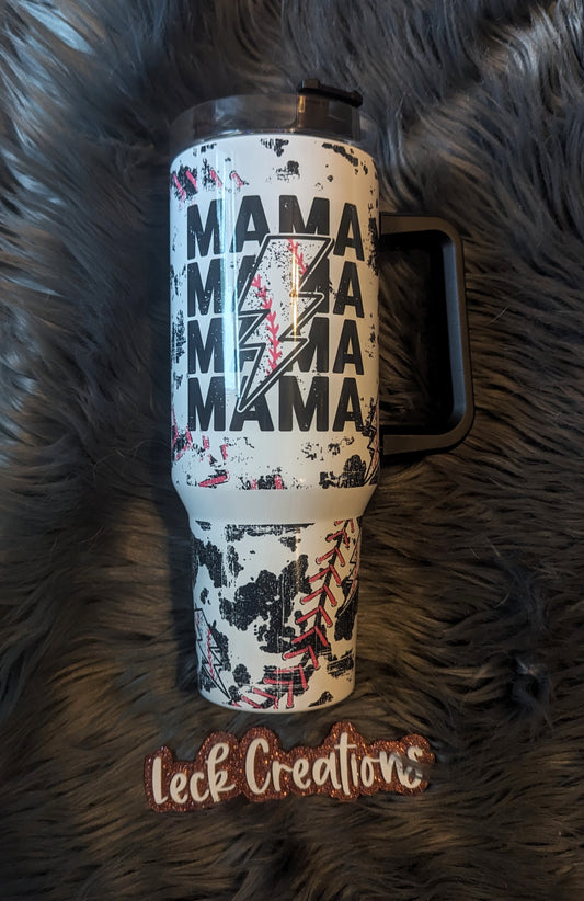 Baseball MAMA Sublimation 40oz Tumbler