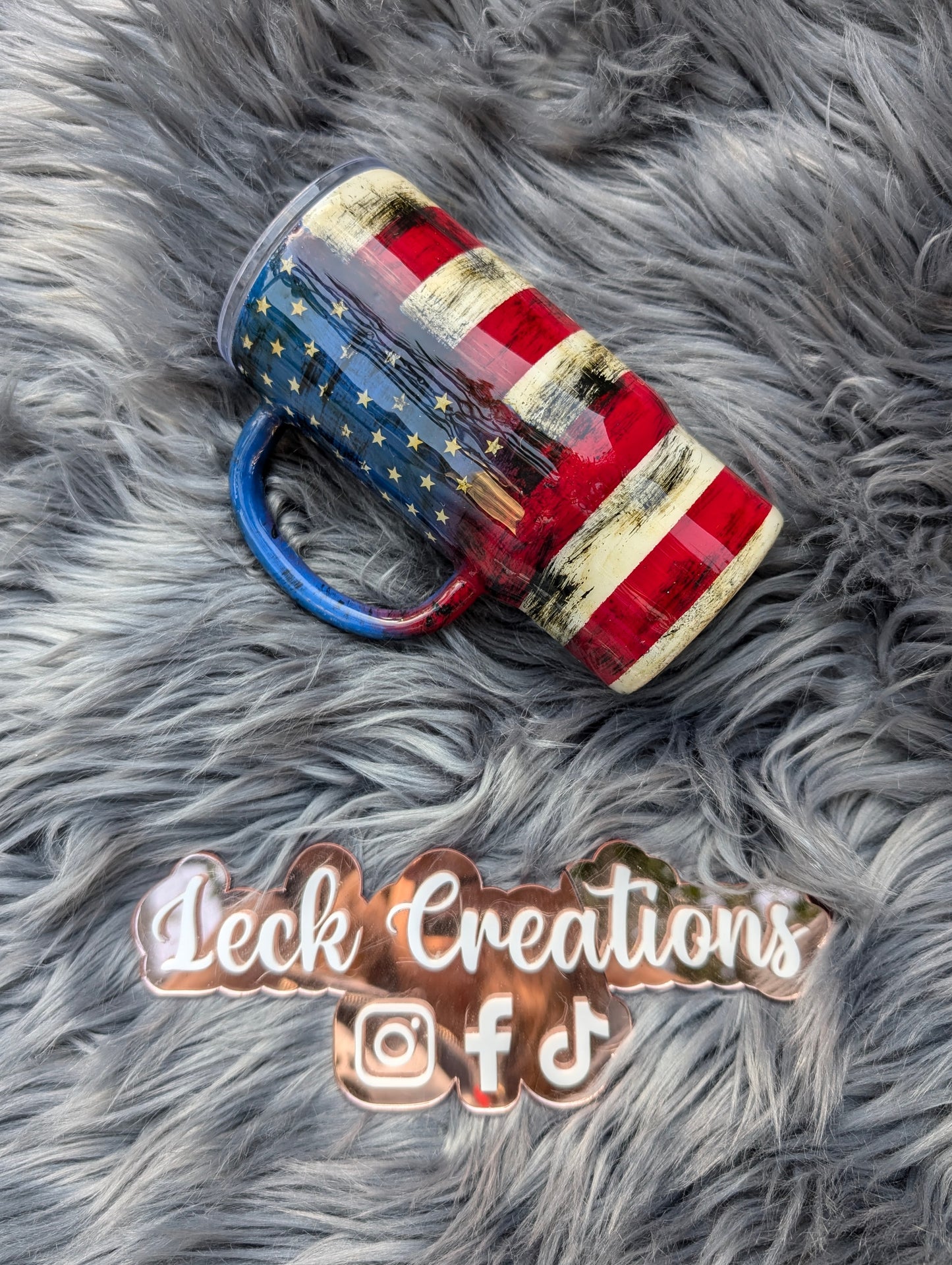 Glitter or Distressed American Flag Tumbler