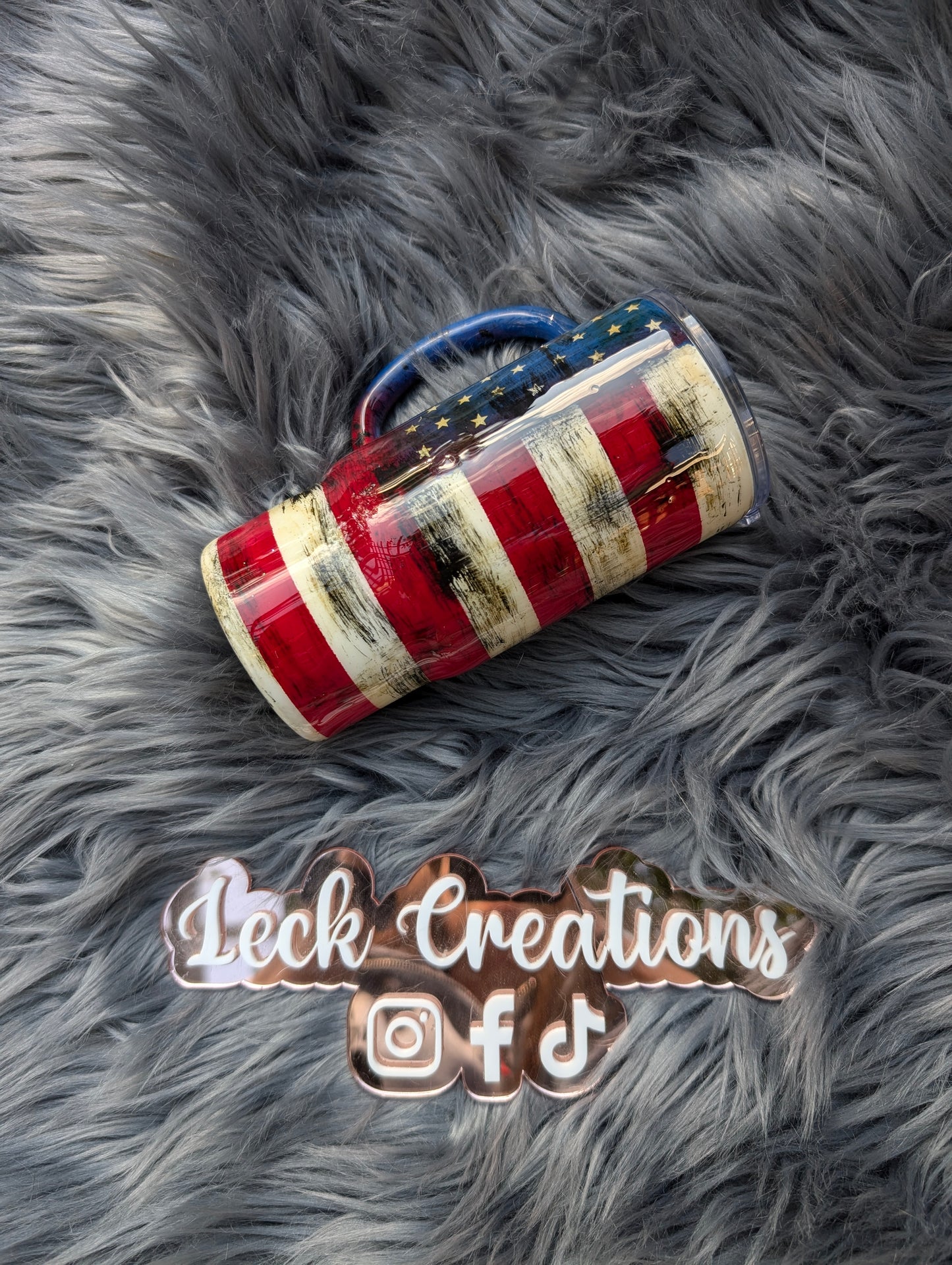 Glitter or Distressed American Flag Tumbler