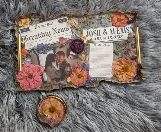 Custom Casted Flowers X Large Wavy Edges Serving Tray
