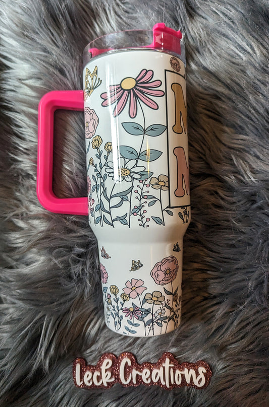 Floral MAMA Sublimation 40oz Tumbler