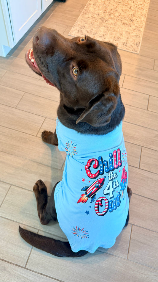 Chill the 4th Out Pet T Shirt
