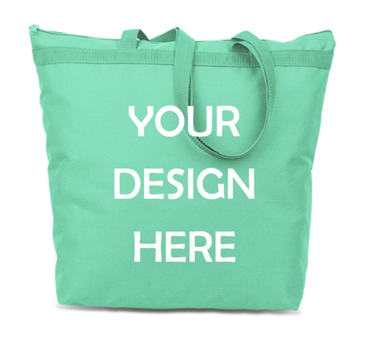 Custom Design Zipper Tote Bag
