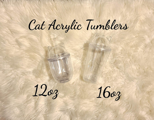 Cat Acrylic Flow Tumbler