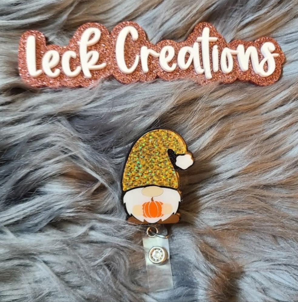 Gnome Pumpkin Fall Badge Reel ATTACHMENT ONLY