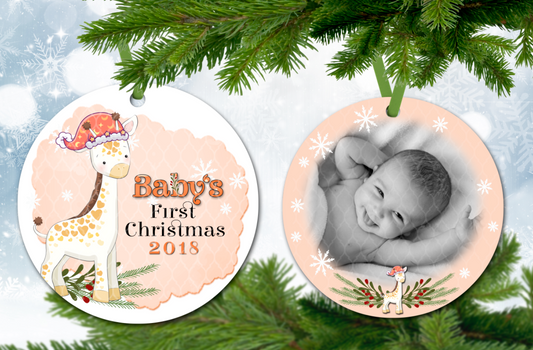 Baby's First Christmas Giraffe 2 Ornament